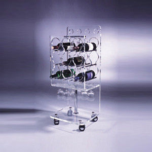 Clear Acrylic Wine Display Stand Holder For Serving Handcart