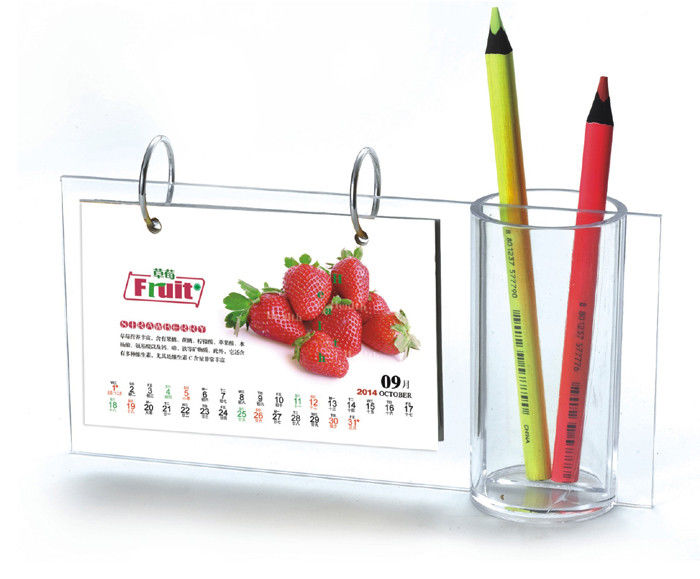 Desktop A5 Acrylic Calendar Pen Holder Frames L Type For Home