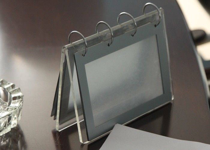 Office Clear Acrylic Calendar Holder , Custom Desk Calendar Stand