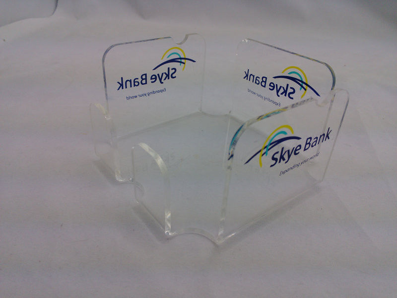 Acrylic Tissue Holder , Perspex Napkin Box With Silk Printing Logo
