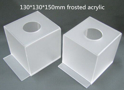 Frosted rectangular tissue box holder , slide out Acrylic napkin case