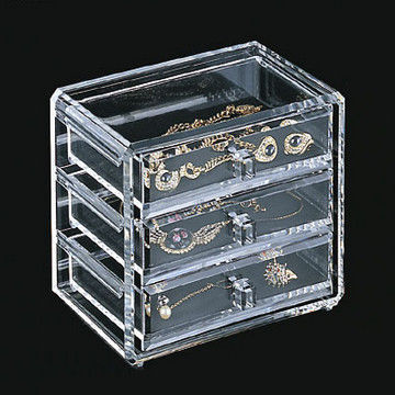 Clear Acrylic Jewelry Display Case Holder Stand With Silk-Screen Logo