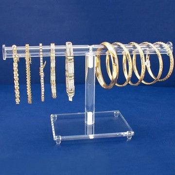 T Shape Clear Frosted Acrylic Jewelry Display Case For Bracelet