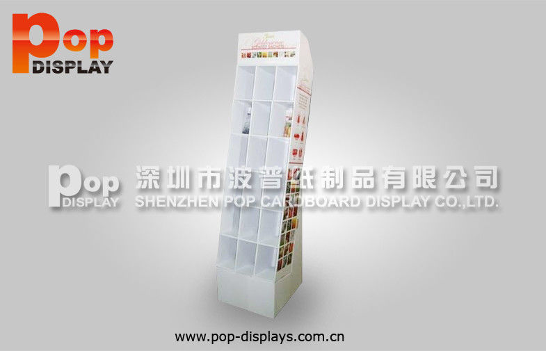 Popular Sturdy Cardboard Magazine Display , Cookbook Pocket Display Flooring Rack