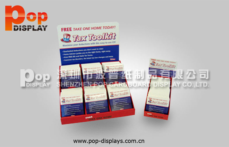Durable Tray Cardboard Magazine Display Counter Box For Holding Promotional Cards