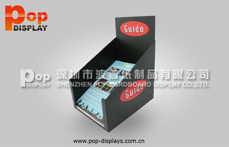 Album Tabletop Cardboard Magazine Display Stand For Grocery Store Advertising
