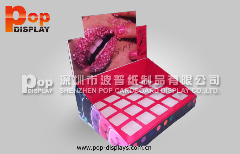 Lip Gloss Stylish Countertop Cosmetic Display Stands With UV Coating