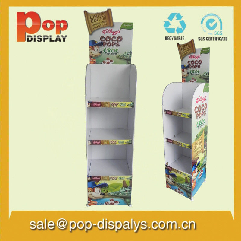 Durable Advertising Cardboard Display Stands With Varnish Coating