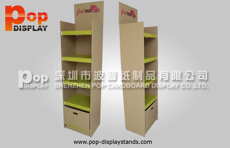 Kraft Shelves Cardboard Stands / Creative Retailing Racks For Kitchenwares
