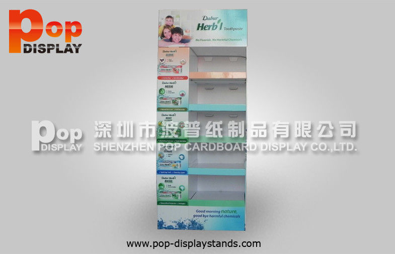 Cardboard Toothpaste Display Stands / FSDU For Dental Cream In Supermarket