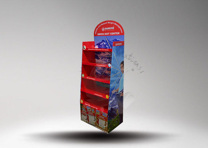 Custom 5 Levels Cardboard Retail Display Stands For Diet Magazine