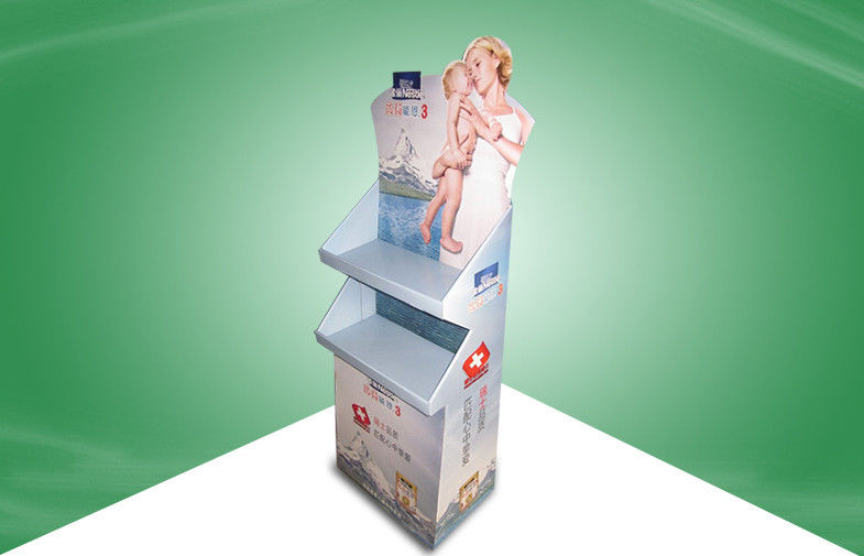 OEM / ODM Durable Cardboard Display Stand Printing For Nestle Milk Powder