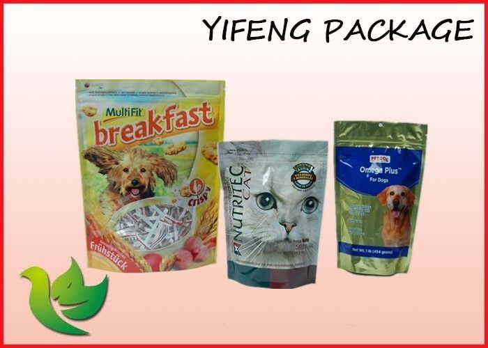 Stand Up Plastic With Zipper Pet Food Bags For Dog Cat Food Packaging