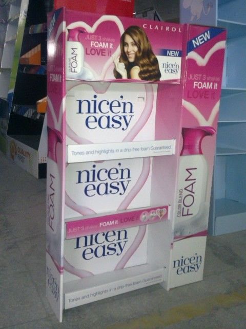 UV coating cardboard point of sale cosmetics / Cosmetic Display Stands showcases