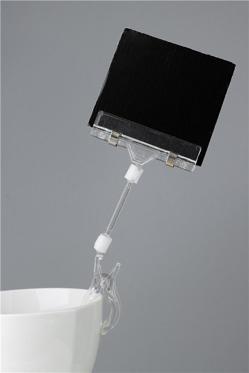 Clear Picture Display Clip Sign Holders , Retail Advertising Sign Holder Clip