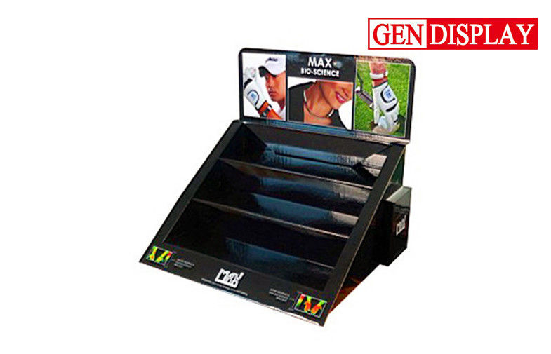 Pos Corrugated Cardboard Counter Display Stands With Brochures Holder For Sports