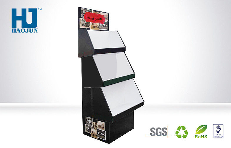 Floor Standing retail paper Cardboard Magazine Paper Display Rack Eco - friendly