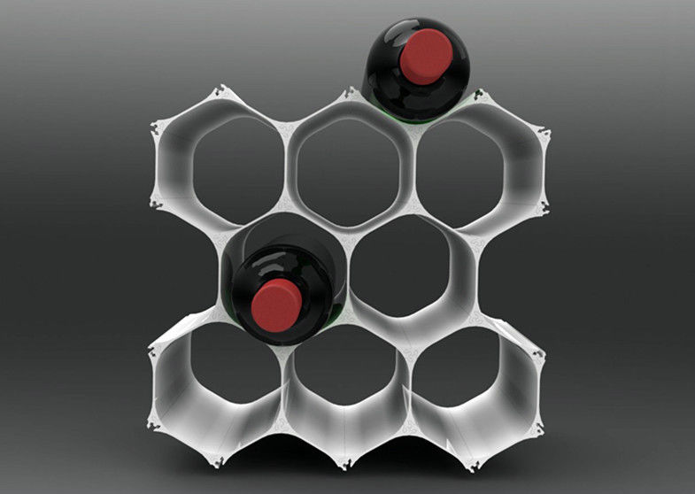 Silver Metal Wine Bottle Display Stand For Gourmet Restaurant