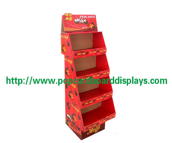 Tiers Stationery Cardboard Floor Displays Stands For Retail Stores