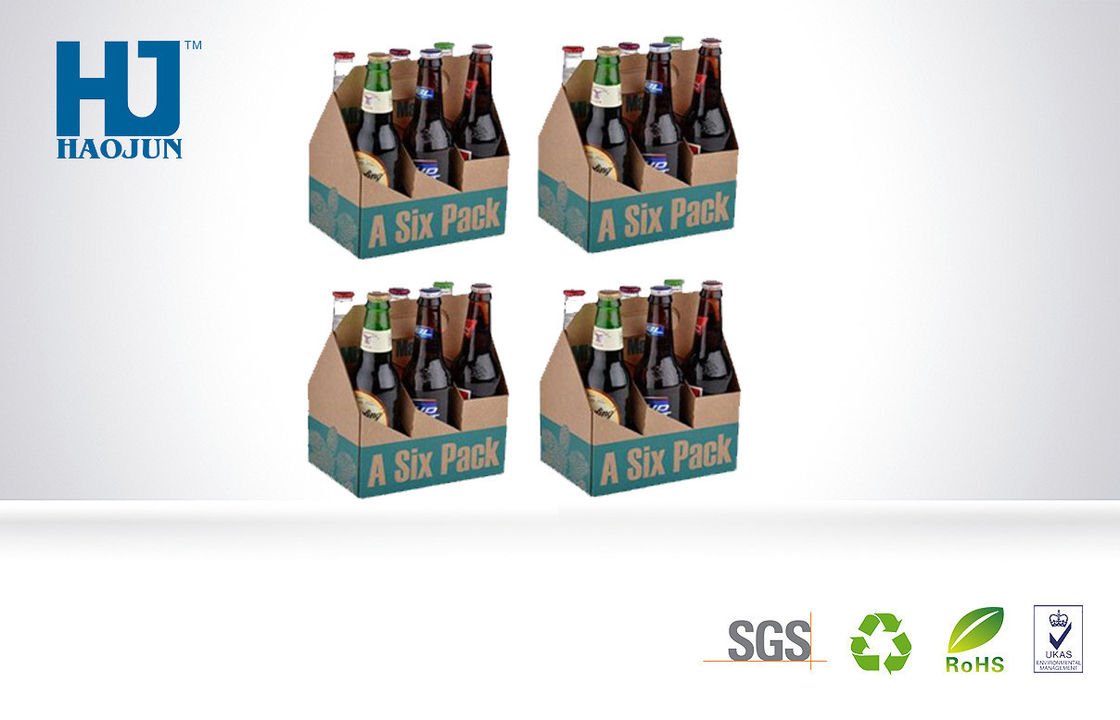 Six Bottle Cardboard Beer Cardboard Bbeverage Pop Up Display Stand  With Corrugated Paper
