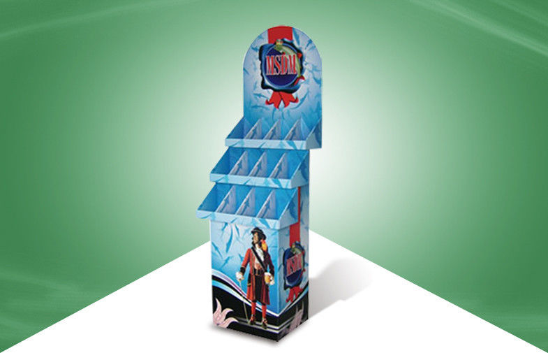 Promotional Shop Product floor standing display units , Cardboard Wine Display Units