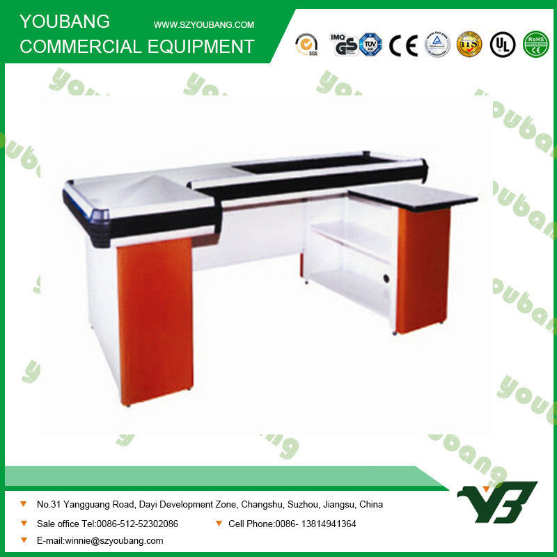 Durable Electric Supermarket Checkout Counter Cashier Desk 2000 * 1200 * 850mm