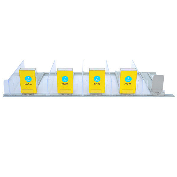 Food Supermarket Shelf Pusher , Plastic Retail Sign Holders