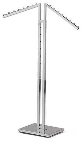 2 Slant Arms Clothing Display Racks with Chrome Plating for Hotel / Home