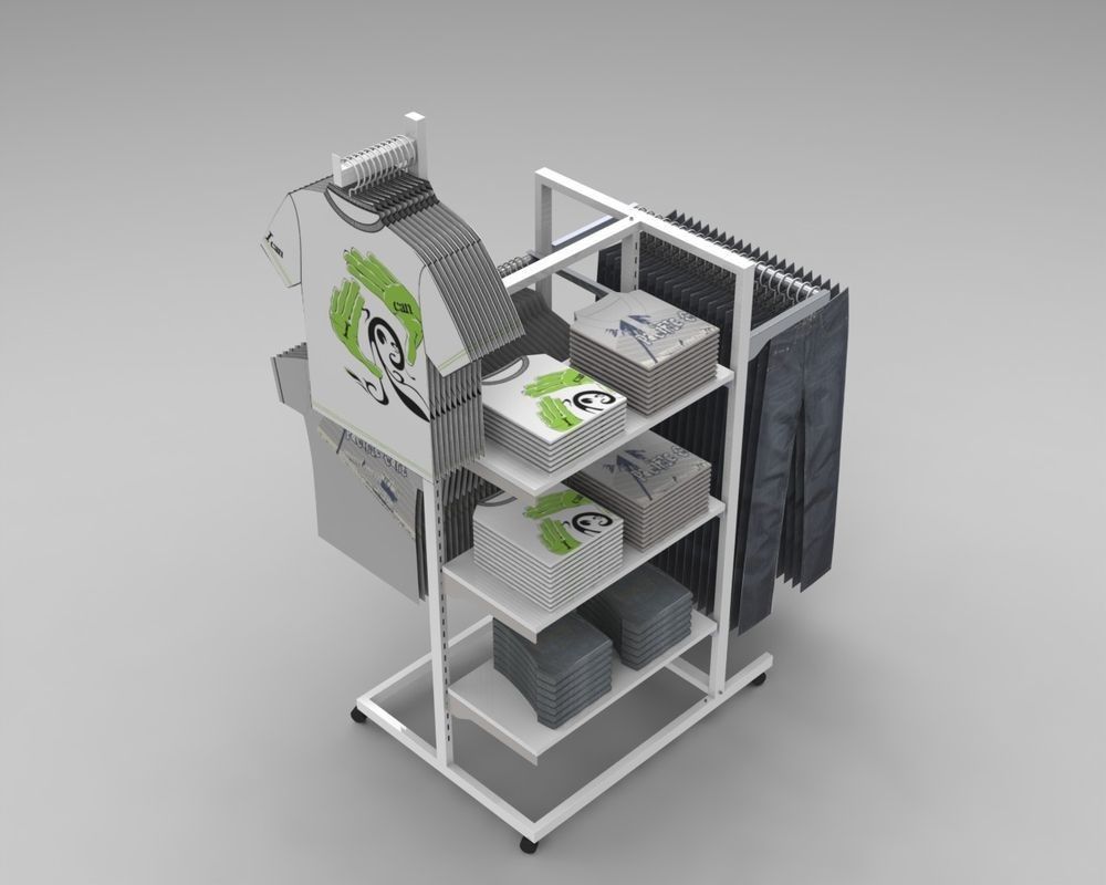 Supermarket Boutique Clothing Display Racks , Portable Clothes Rack