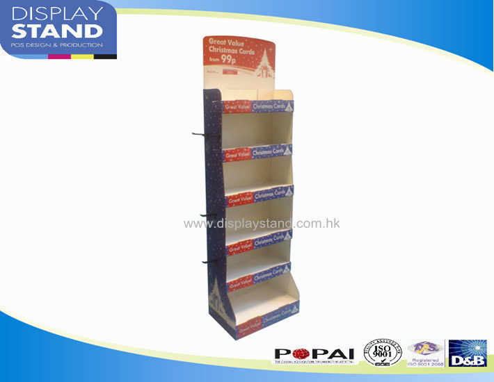 Wall Paper Retail Cardboard Display Stands , Christmas Gift Cards Shelf, Decoration Rack