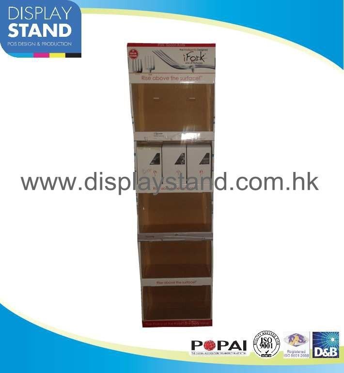 Paper Point of Salese Sidekick Cardboard Display Stands with 5 Shelves