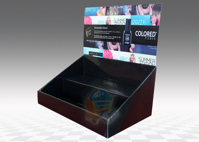 Table Top Cardboard Display Stand 2 Tiers for Cosmetics , foldable