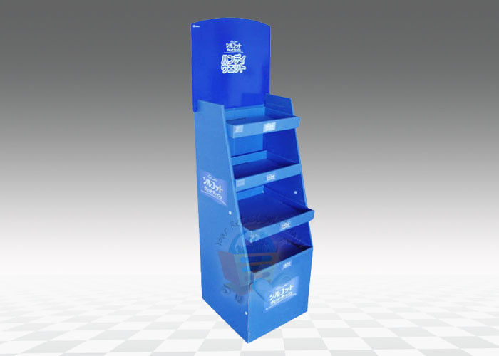 Free Standing Cardboard Display Stand 4 - layer With Top Header