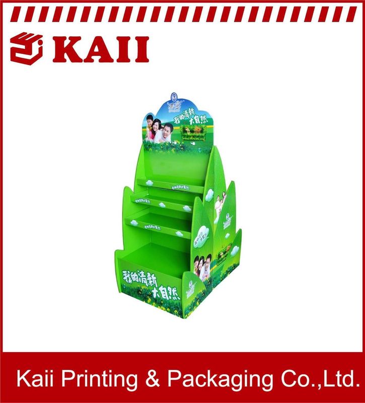 Blue, Green, Red Pop Cardboard Paper Display Stand / Cardboard Display Stand / Racks For Showing Drinking