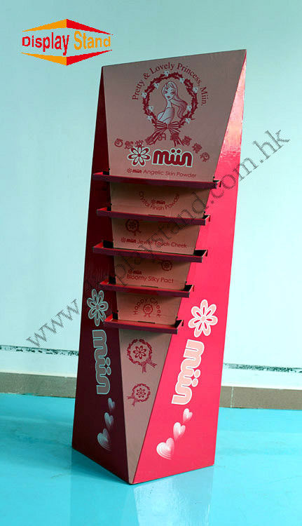 Red Advertising Cosmetic Cardboard Display Stand Models with Five Layers