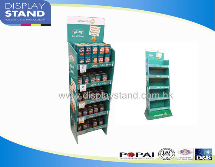 Cardboard Display Stands , Heinz Food Retailing Shelf , Supermarket Promoting  Display