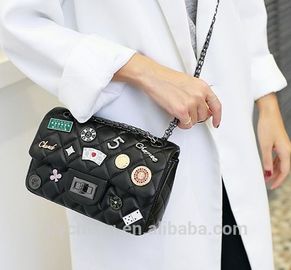 wholesale fashion Pu leather women handbag pu bag chain bag, crossbody bag ,Factory price Shenzhen Lily Cheng
