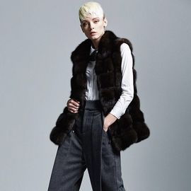 wholesale and custom high quality women winter  faux fur vest, Factory price Shenzhen Lily Cheng